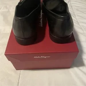Ferragamo Flori 2 Men’s shoes Black Leather shoes Loafer Gancini Bit With Box Salvatore Ferragamo Mens FLORI 2 Gancini Horse Bit Black  main image 4
